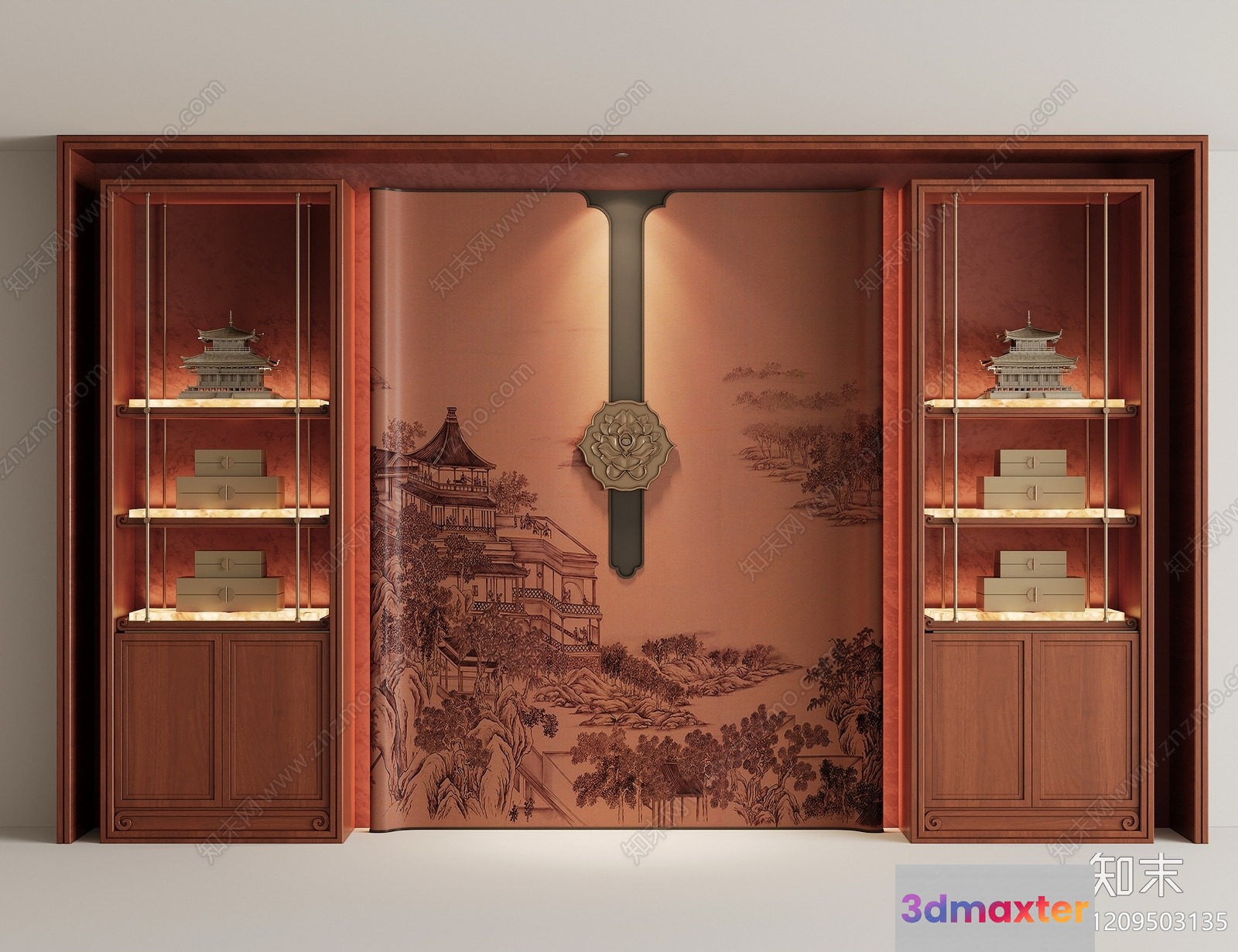 A Chinese-Style Display Case 3D Model - 11916 - VRAY Render