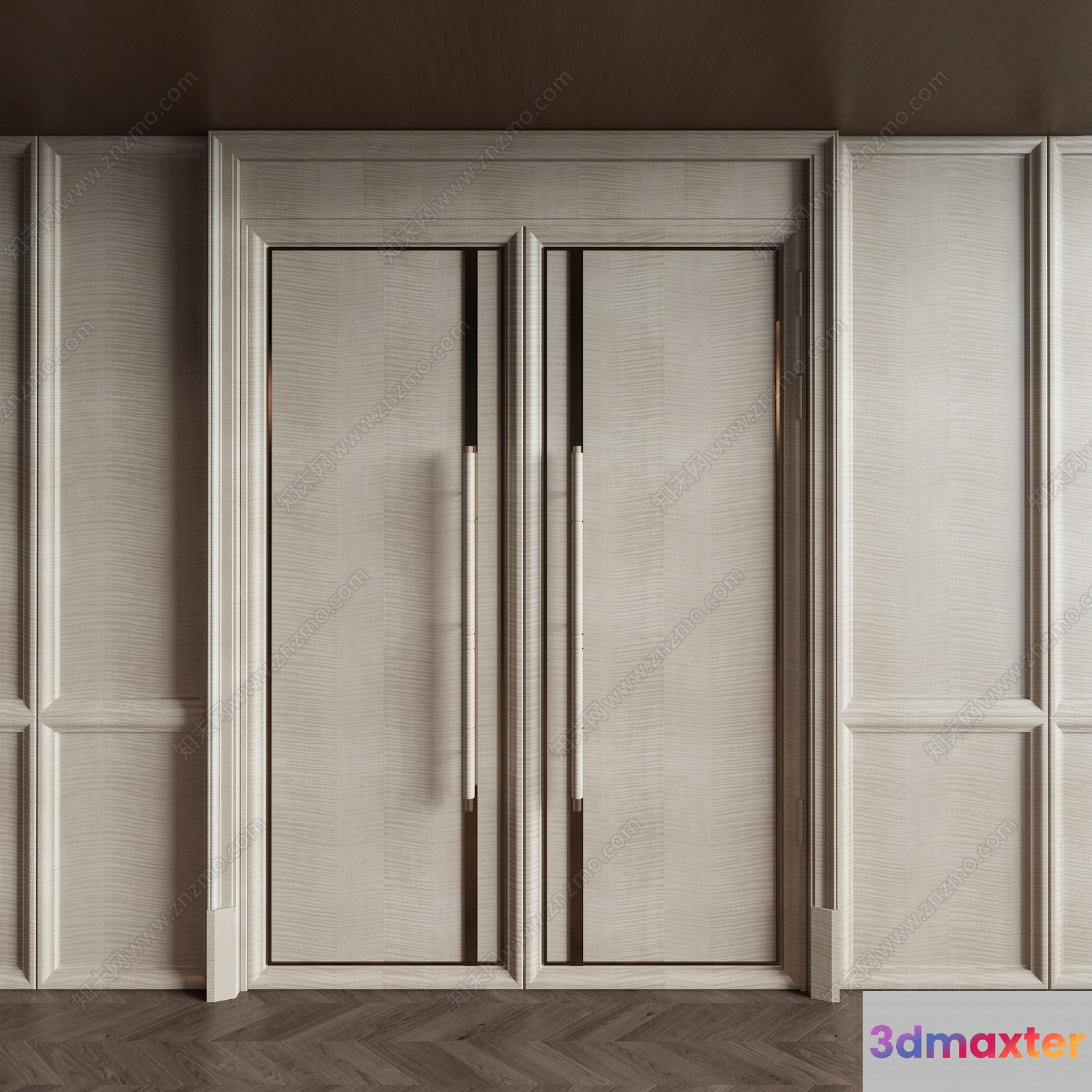 Modern White Doors 3D Model - 12805 - VRAY Render