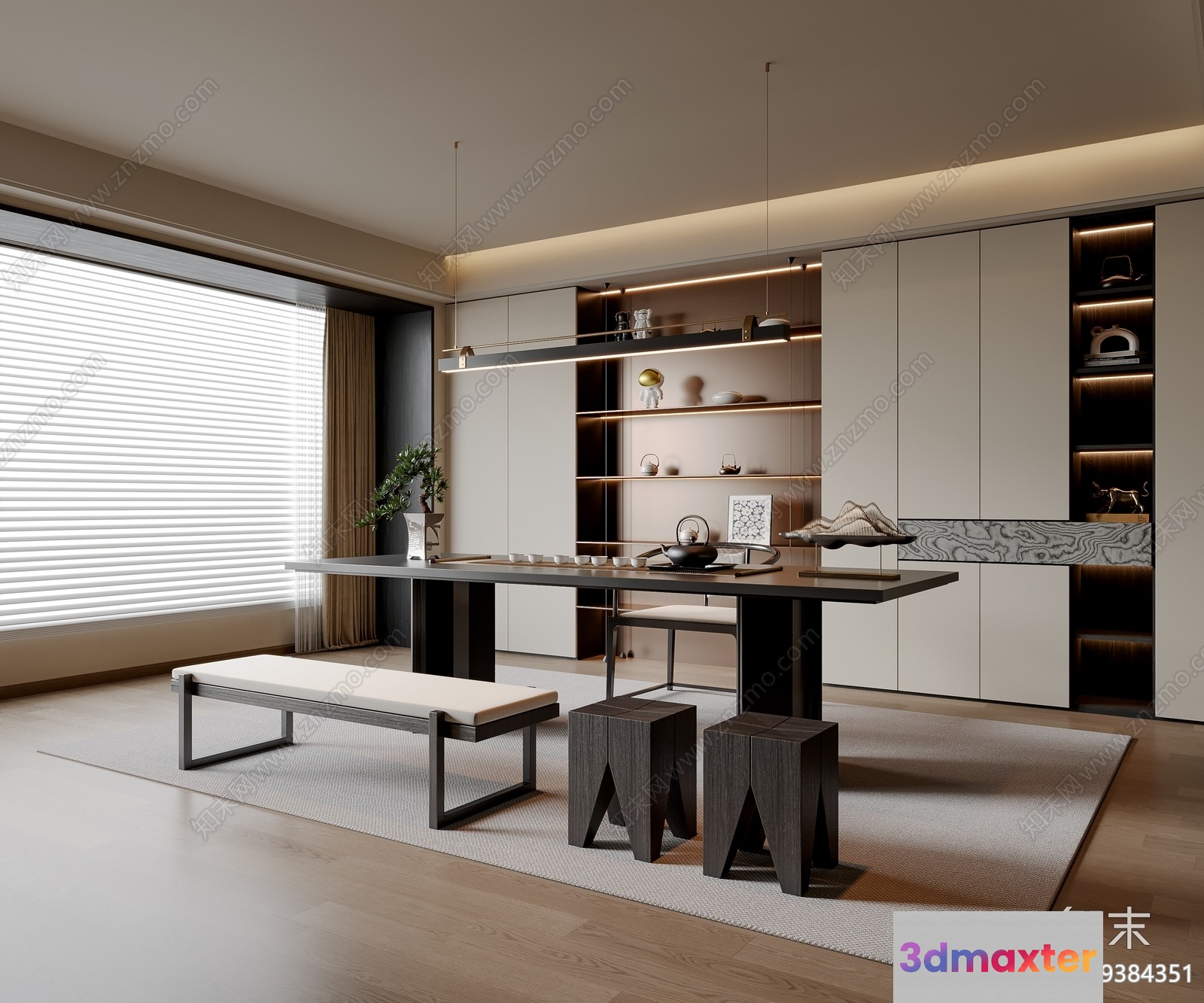 Modern Dining Room 3D Model - 334 - VRAY Render