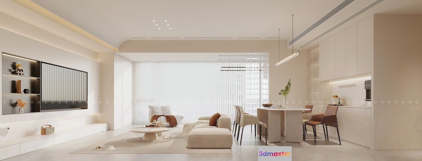 Modern Living Room 3D Model - 14067 - VRAY Render