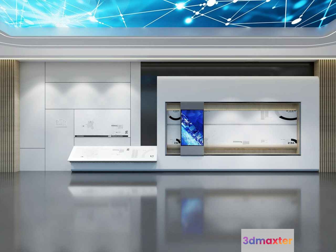 Modern Museum Space 3D Model - 14980 - VRAY Render
