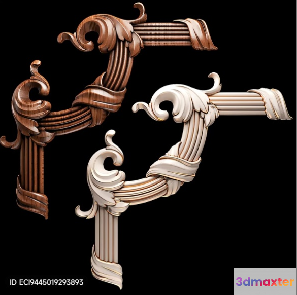 The Main Subject Is A 3D Design Of Ornate Intertwined Wooden 3D Model - 6984 - VRAY Render