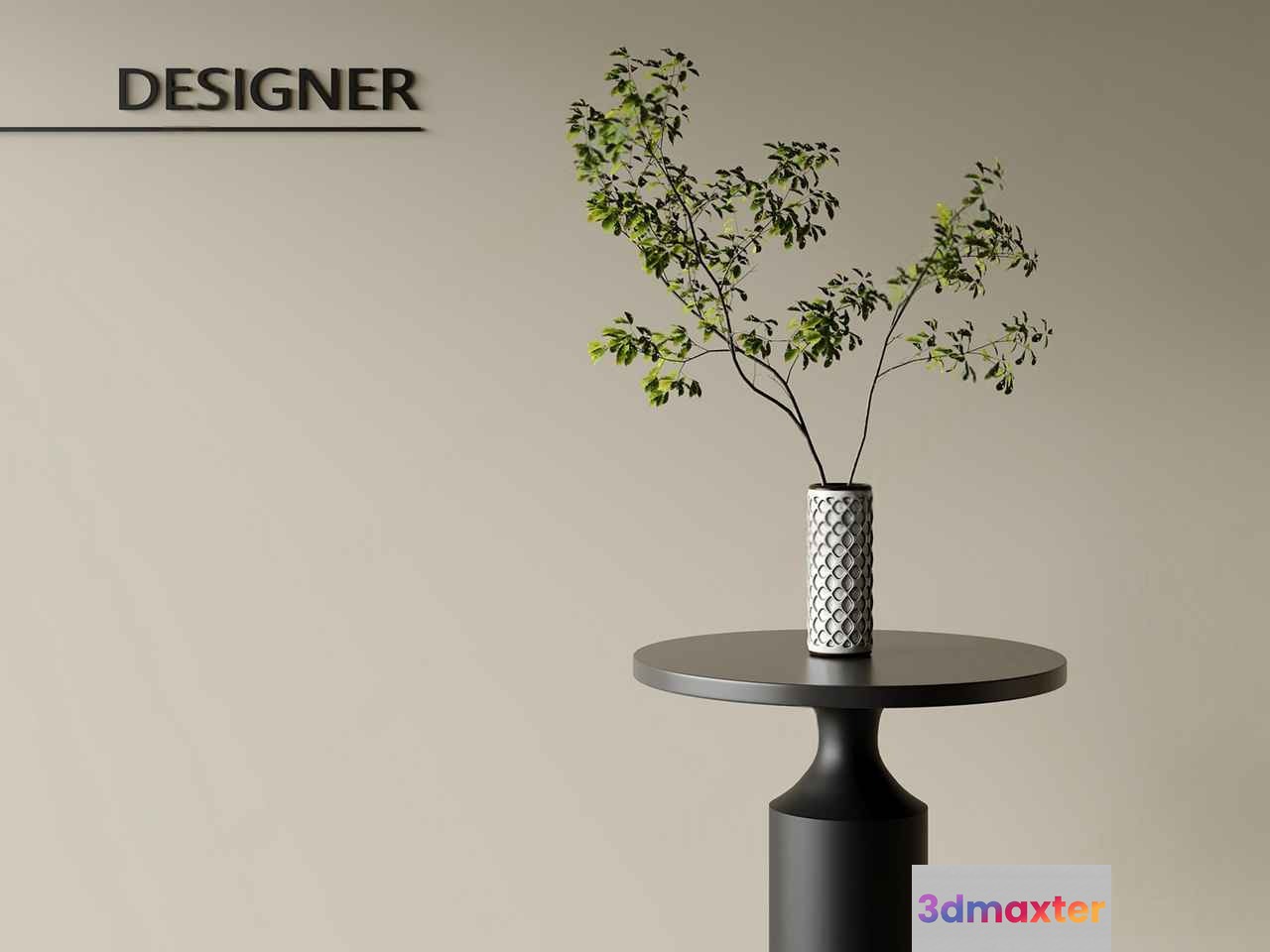 A Table With A Vase 3D Model - 17525 - CORONA Render