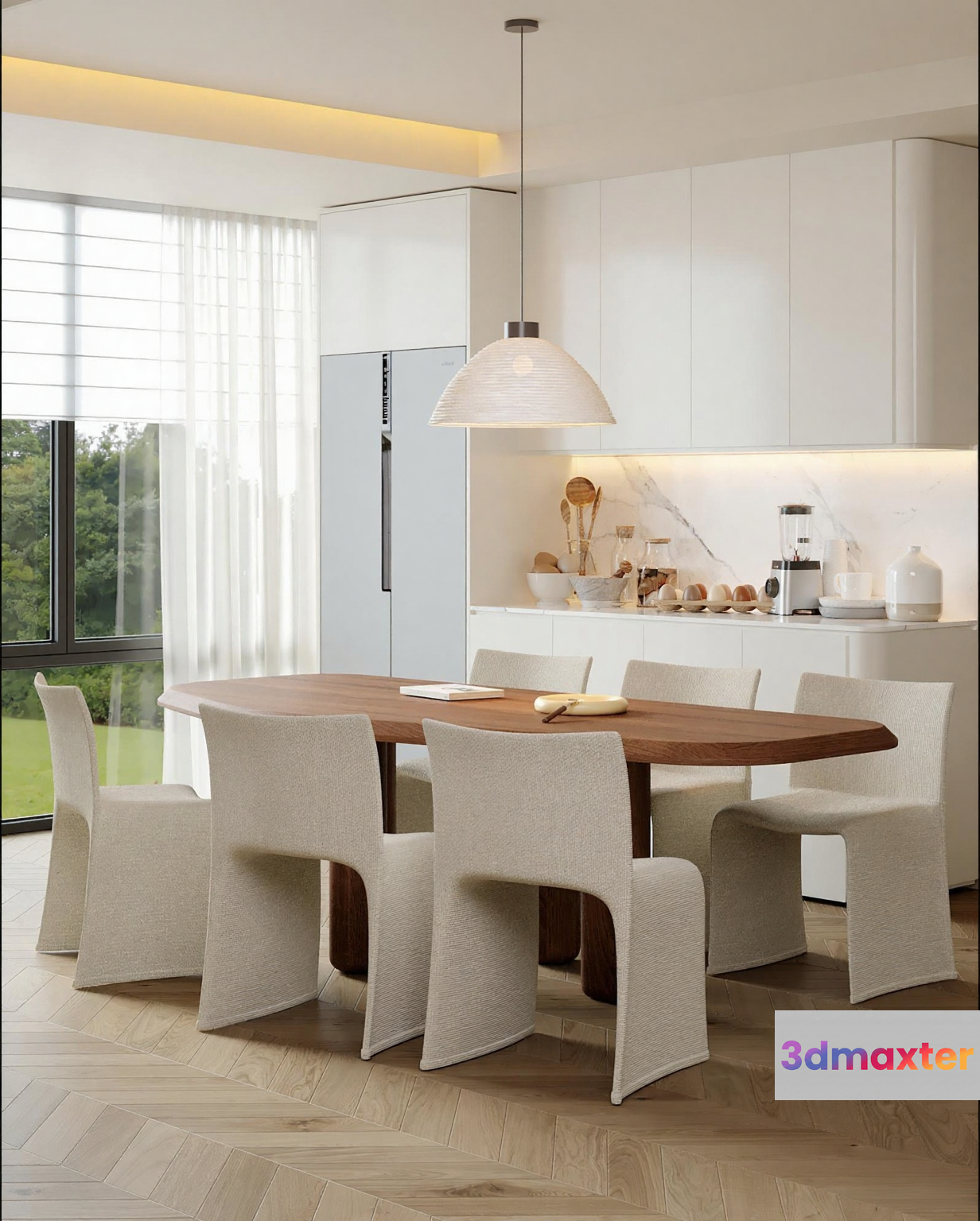 Modern Dining Room 3D Model - 17046 - VRAY Render