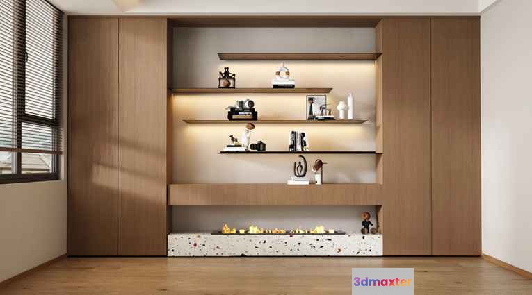 Modern Shelving Unit 3D Model - 23398 - VRAY Render