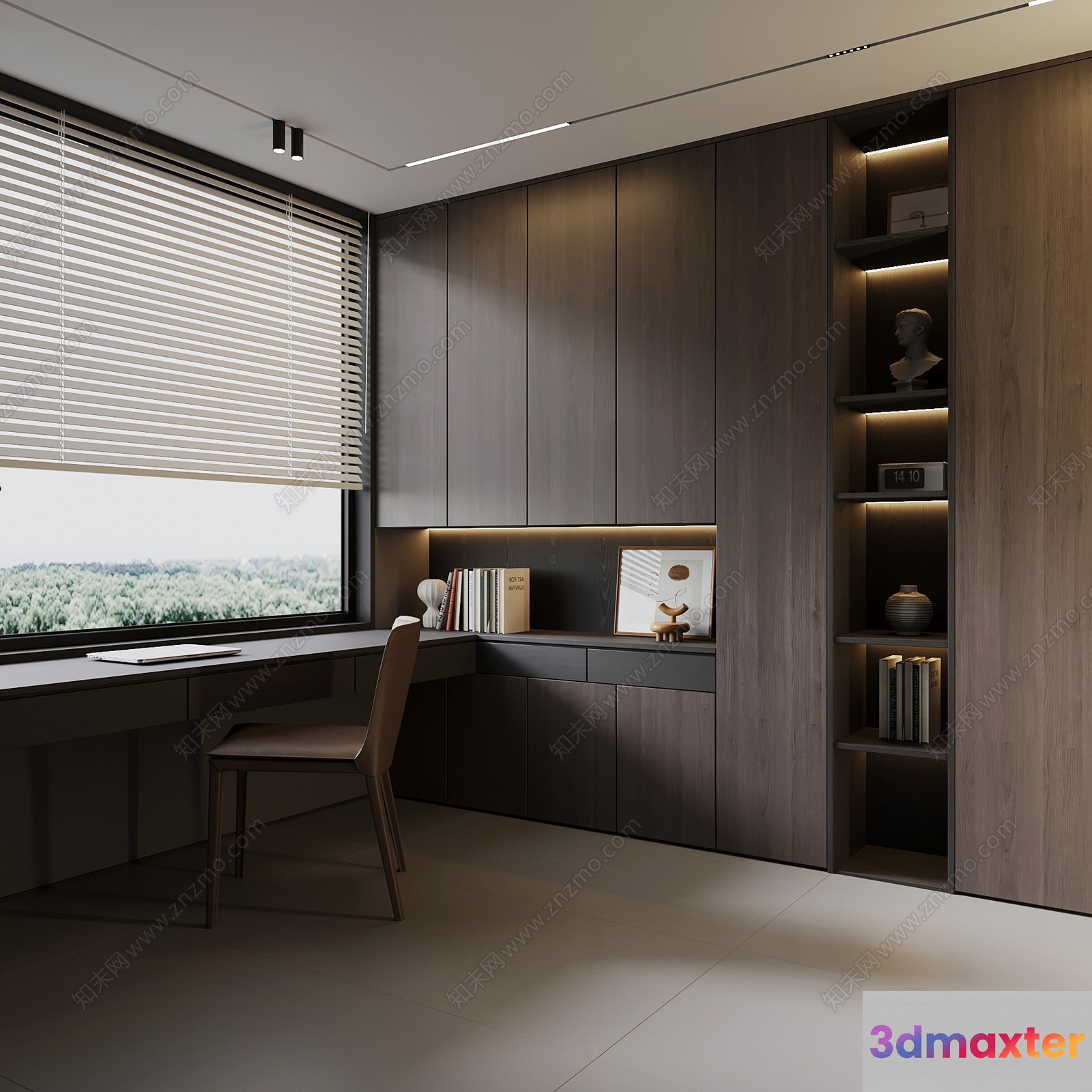 Modern Home Office 3D Model - 7891 - VRAY Render