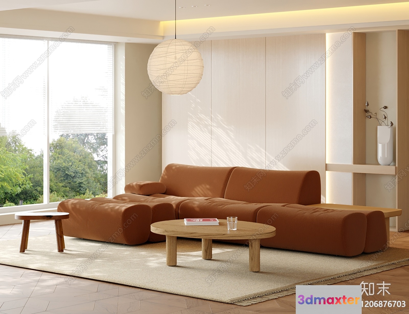Modern Living Room 3D Model - 20442 - VRAY Render