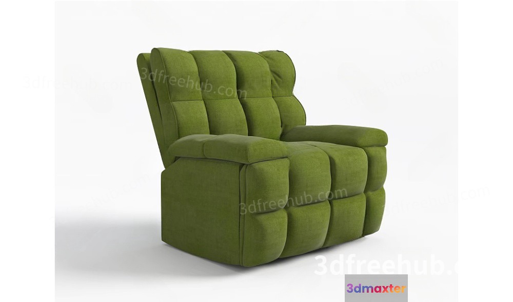 A Green Armchair 3D Model - 324 - VRAY Render