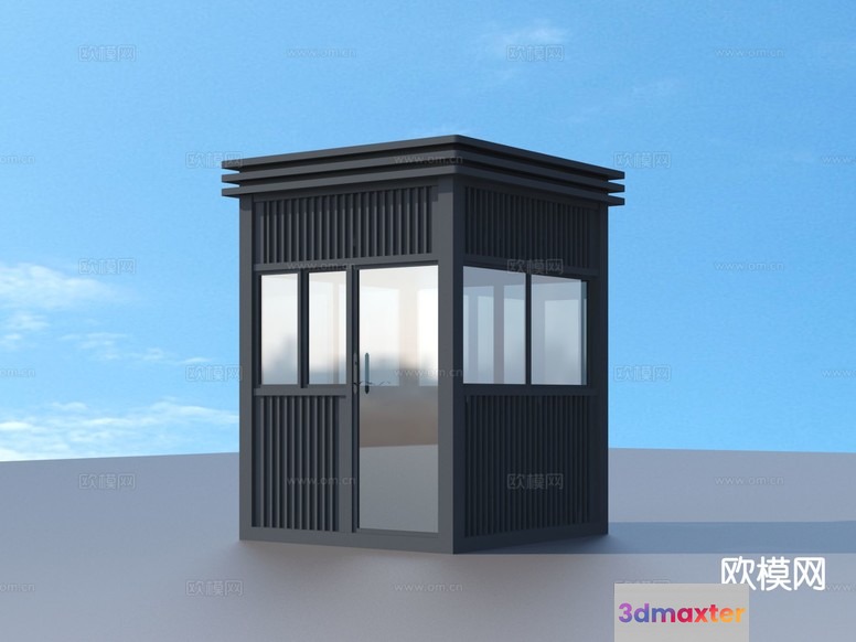 Small Black Building 3D Model - 4036 - VRAY Render