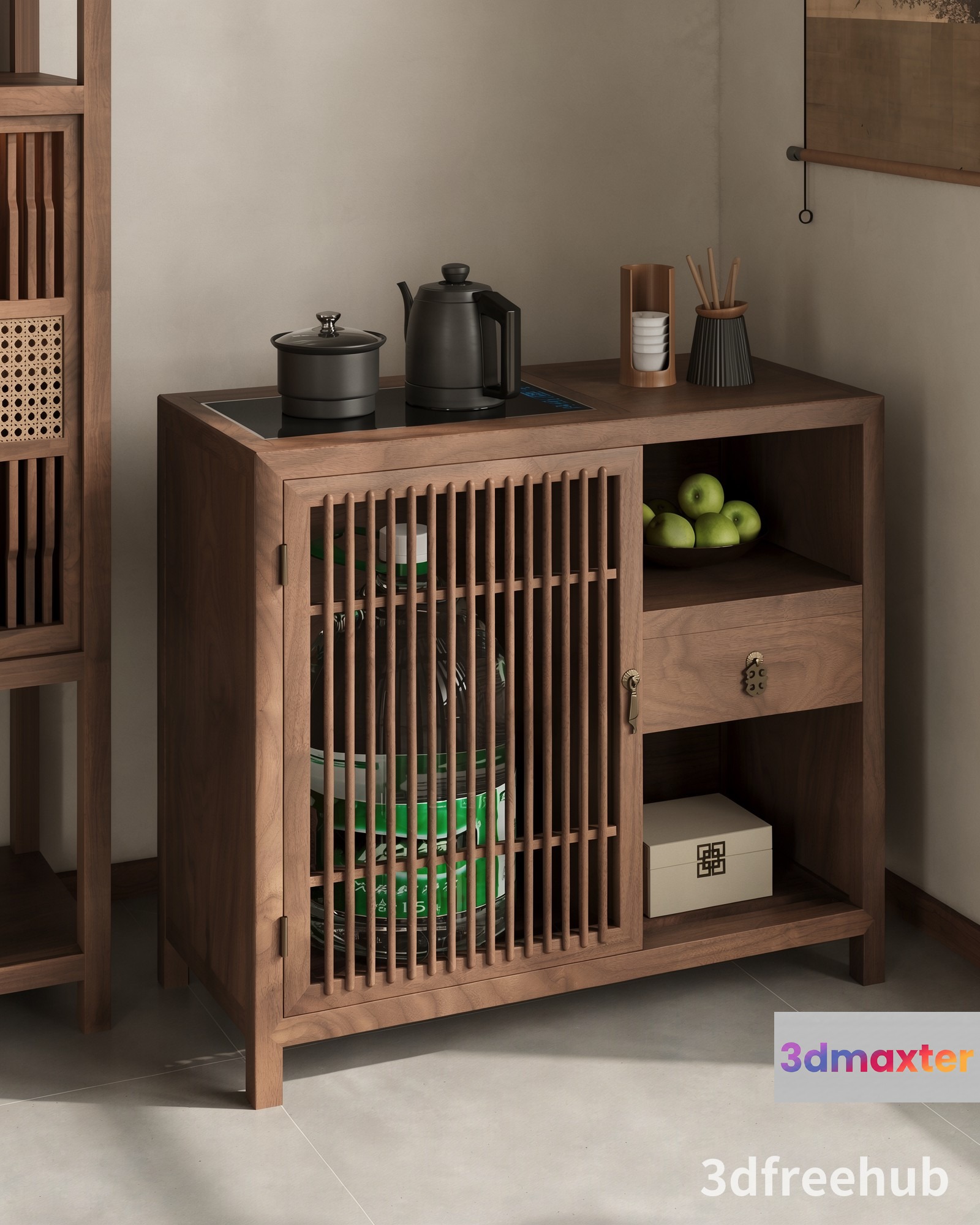 Wooden Cabinet With Drawers 3D Model - 20794 - VRAY Render