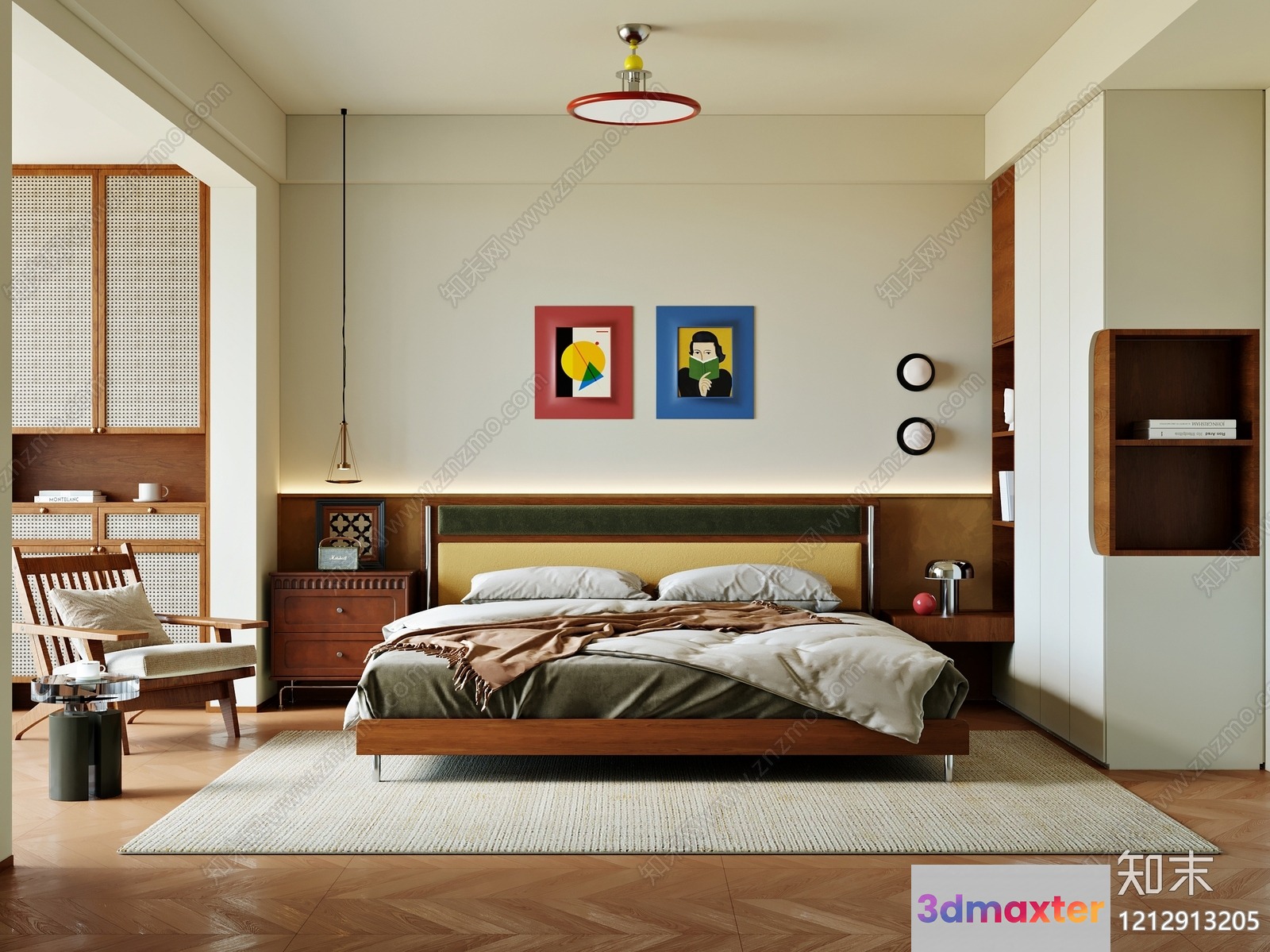 Modern Bedroom Design 3D Model - 18885 - VRAY Render