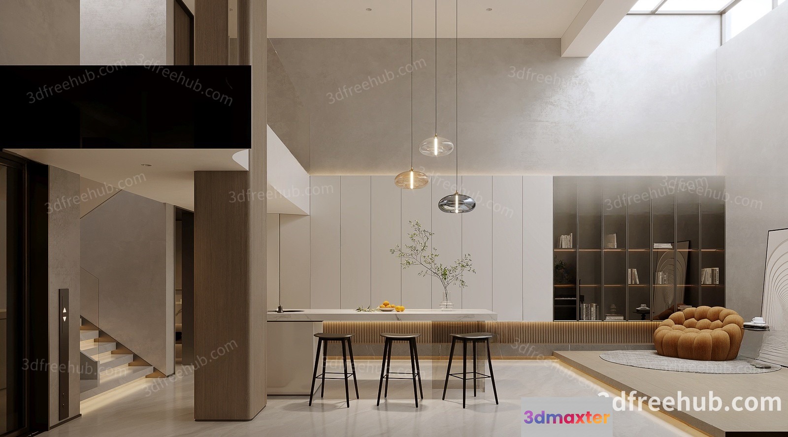 Modern Kitchen 3D Model - 20246 - VRAY Render
