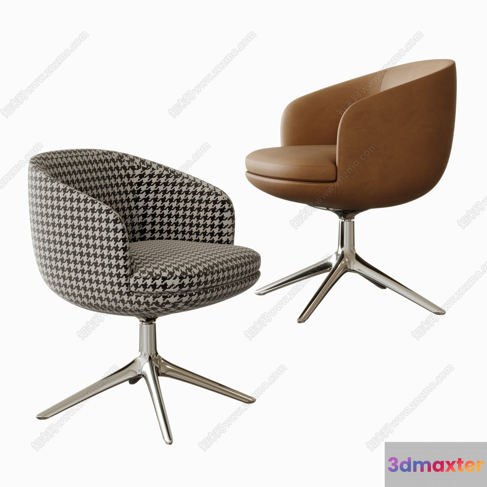 Two Office Chairs 3D Model - 10361 - VRAY Render