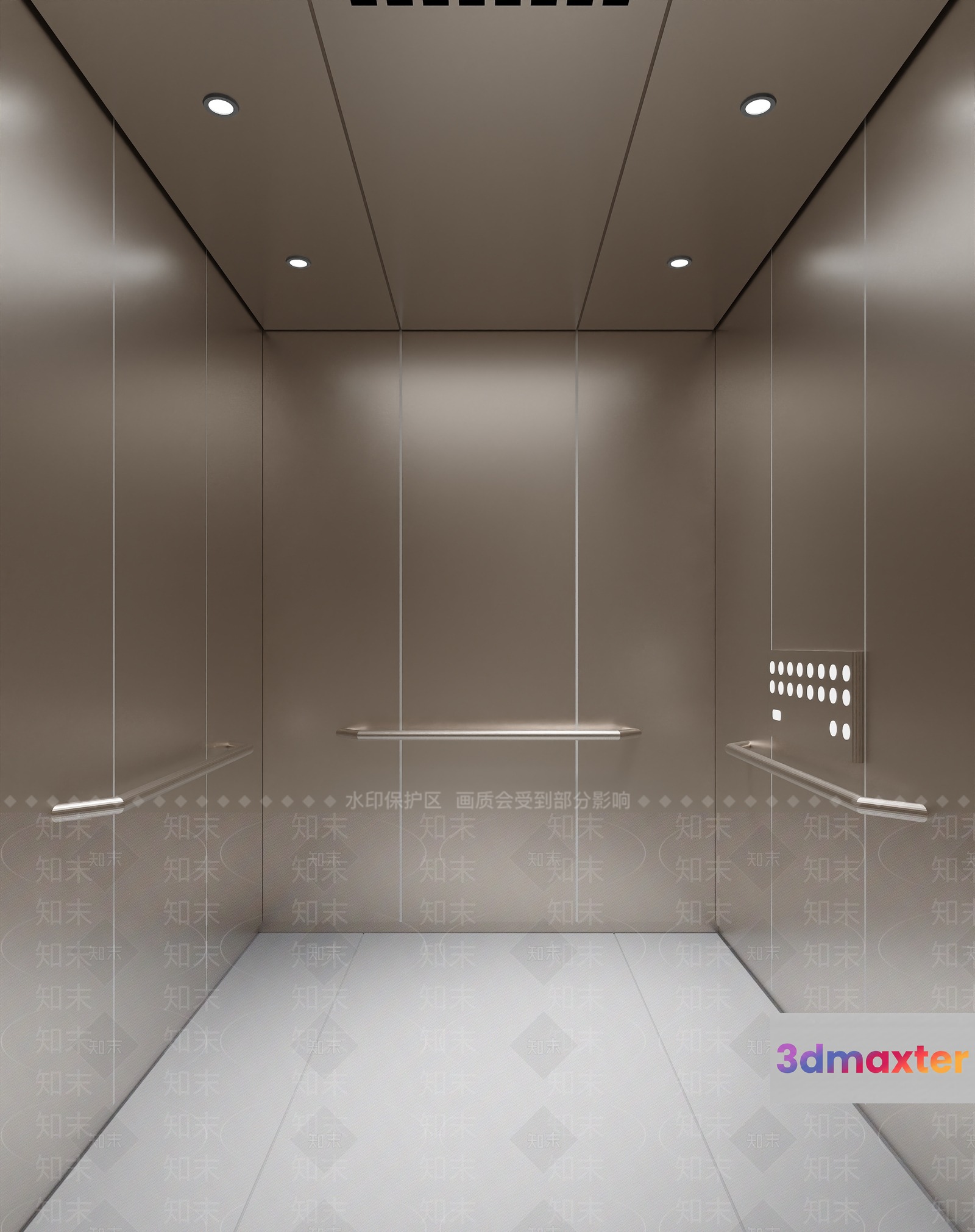 Modern Elevator Interior 3D Model - 20128 - VRAY Render