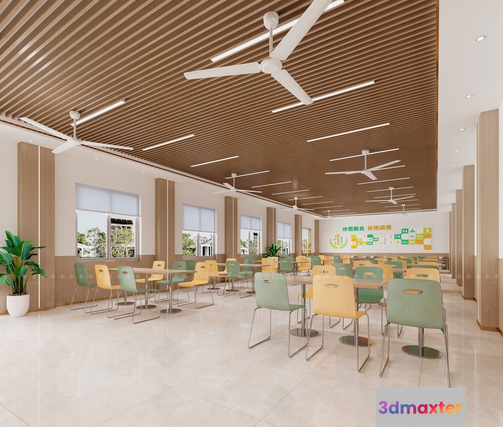 Modern Cafeteria 3D Model - 4406 - VRAY Render