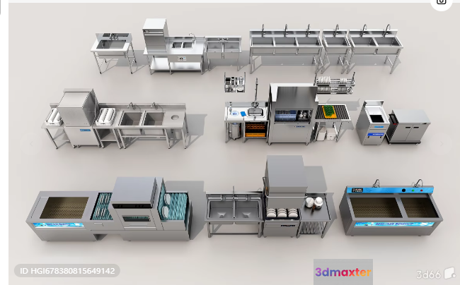 Kitchen Appliances 3D Model - 18345 - VRAY Render