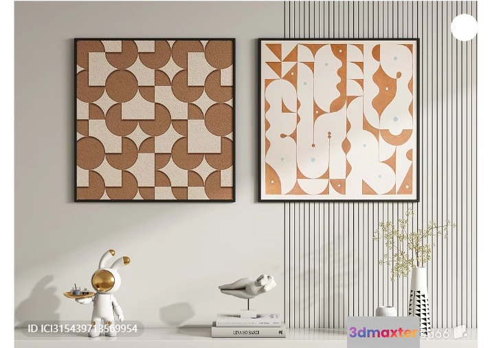 Modern Art Decor 3D Model - 9967 - VRAY Render