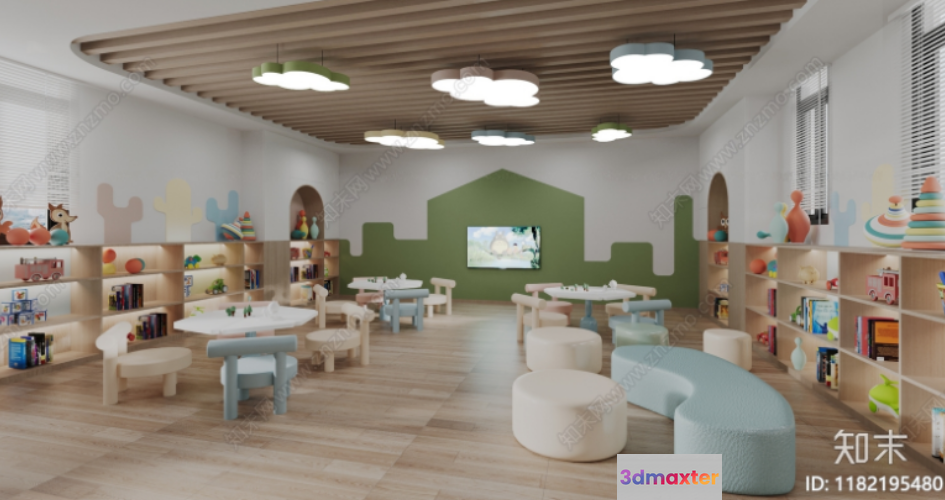 Modern Classroom 3D Model - 3961 - CORONA Render