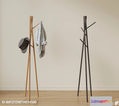 Wooden Coat Rack 3D Model - 13263 - VRAY Render