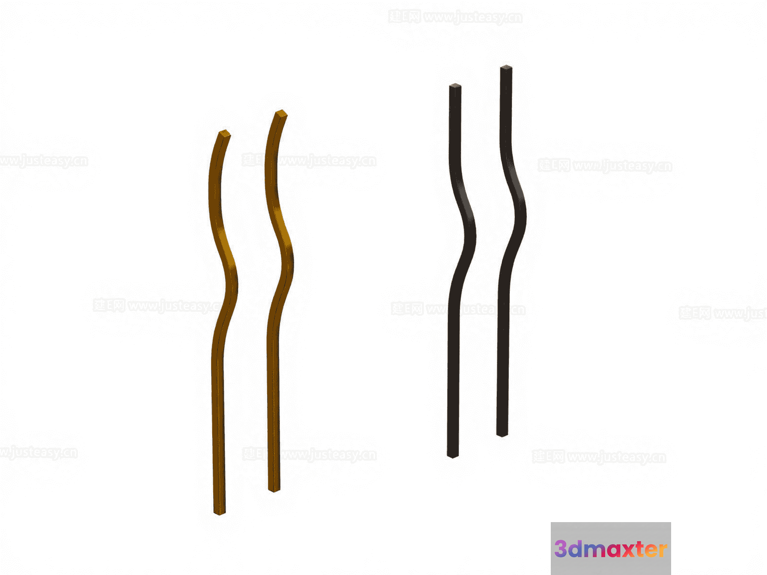 Wooden Walking Sticks 3D Model - 14371 - VRAY Render