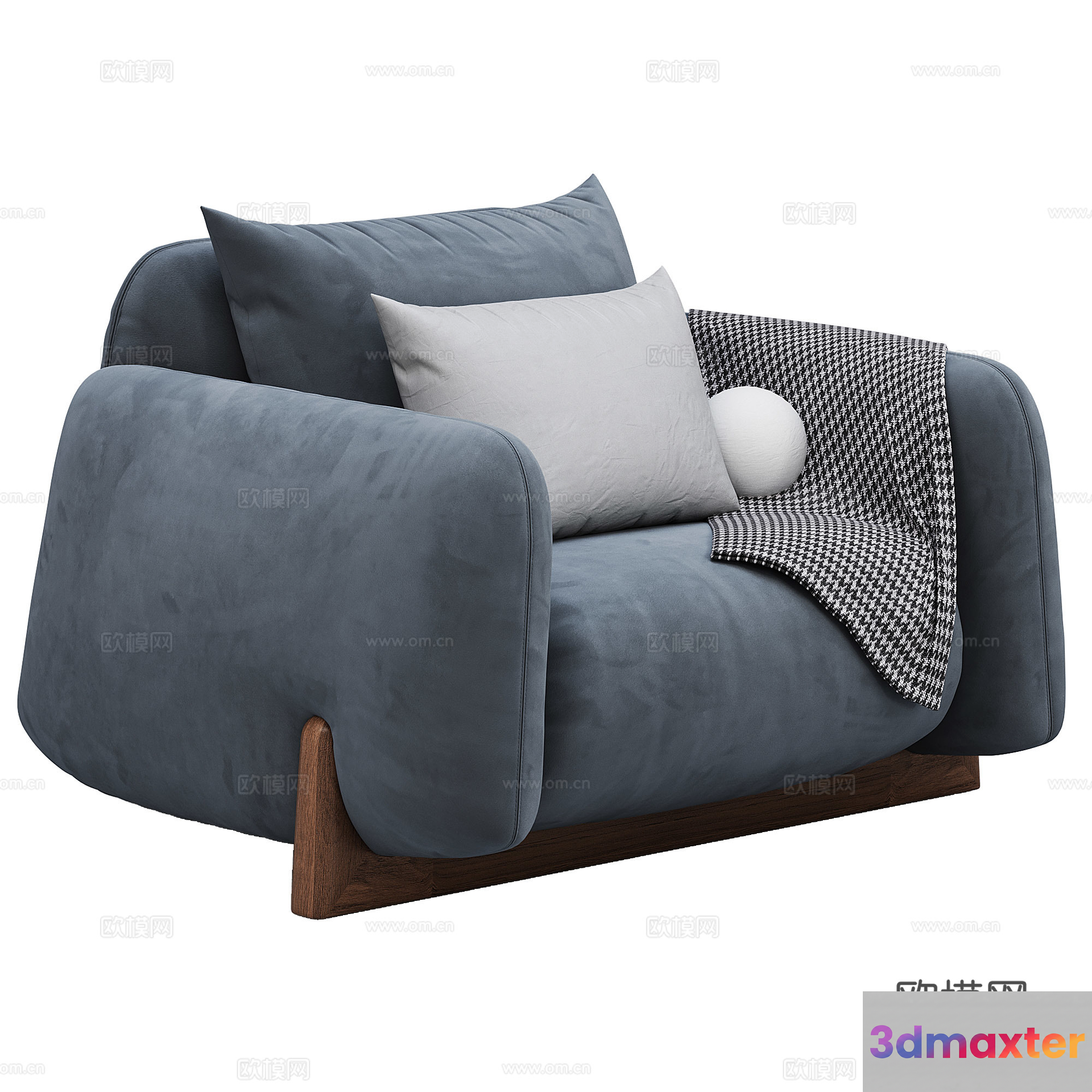 A Modern Gray Couch 3D Model - 21742 - VRAY Render