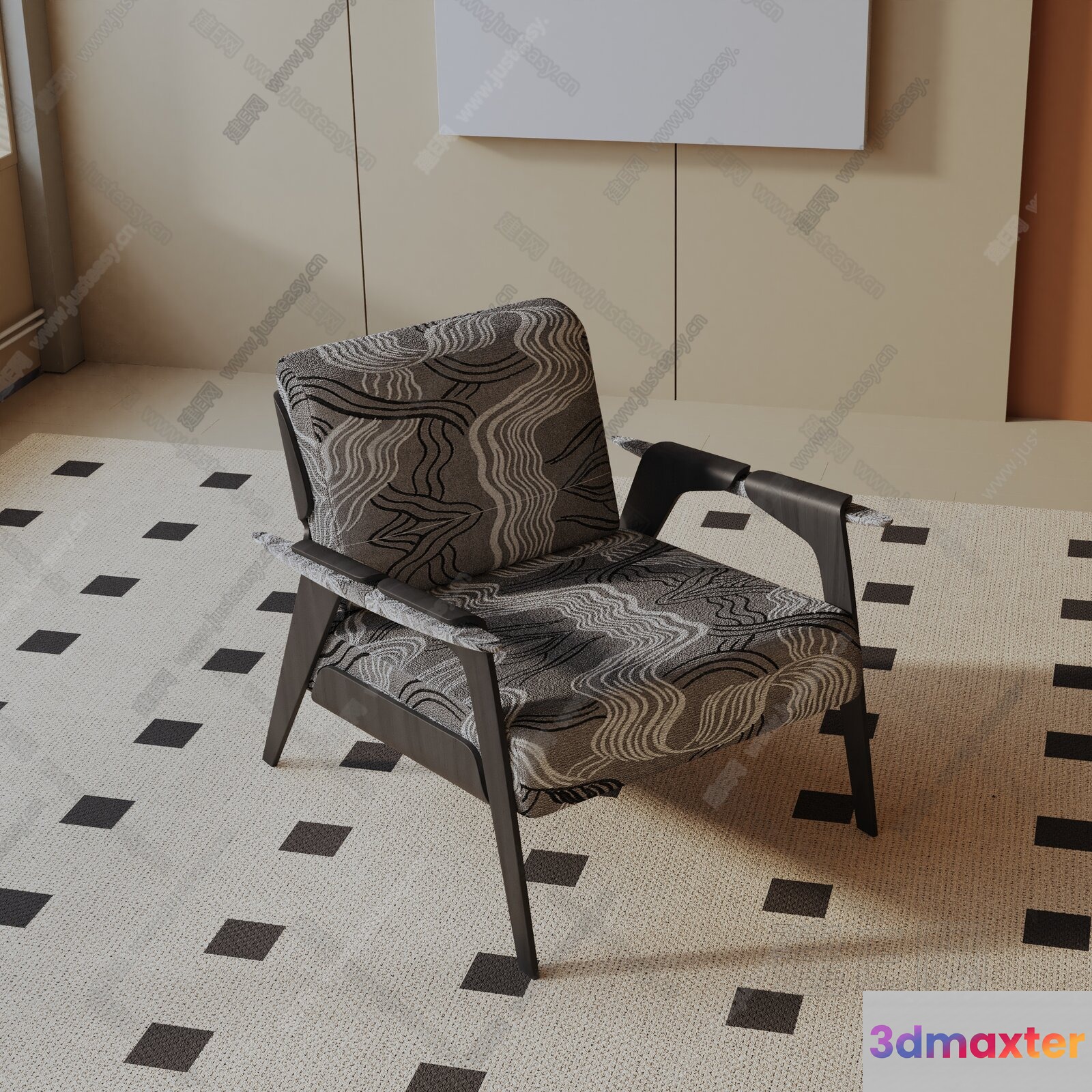 Modern Living Room 3D Model - 7110 - VRAY Render
