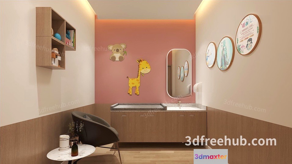 A Children'S Bathroom 3D Model - 19664 - VRAY Render