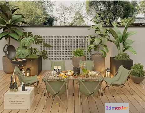 Outdoor Furniture Set 3D Model - 8471 - VRAY Render