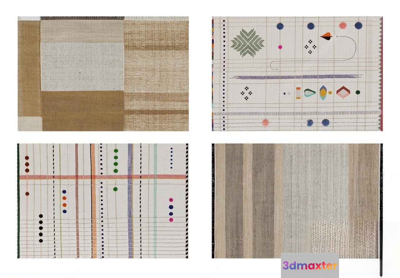 Abstract Textile Designs 3D Model - 6436 - VRAY Render