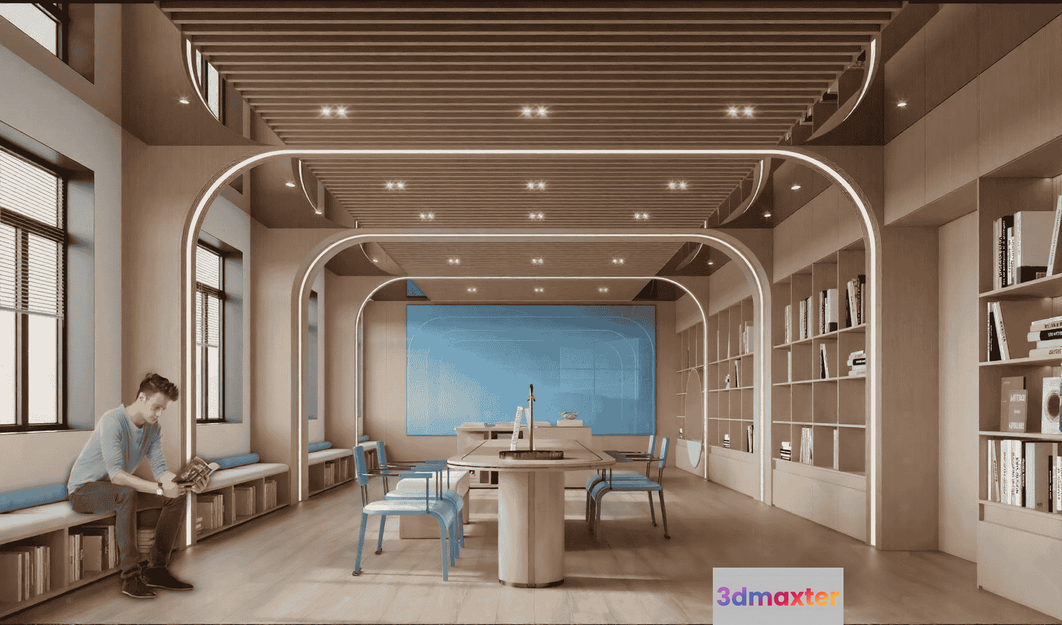 Modern Office Space 3D Model - 12417 - VRAY Render