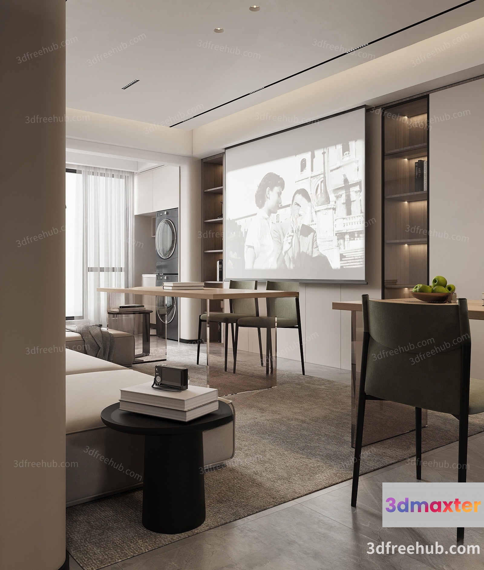 Modern Living Room 3D Model - 19367 - VRAY Render