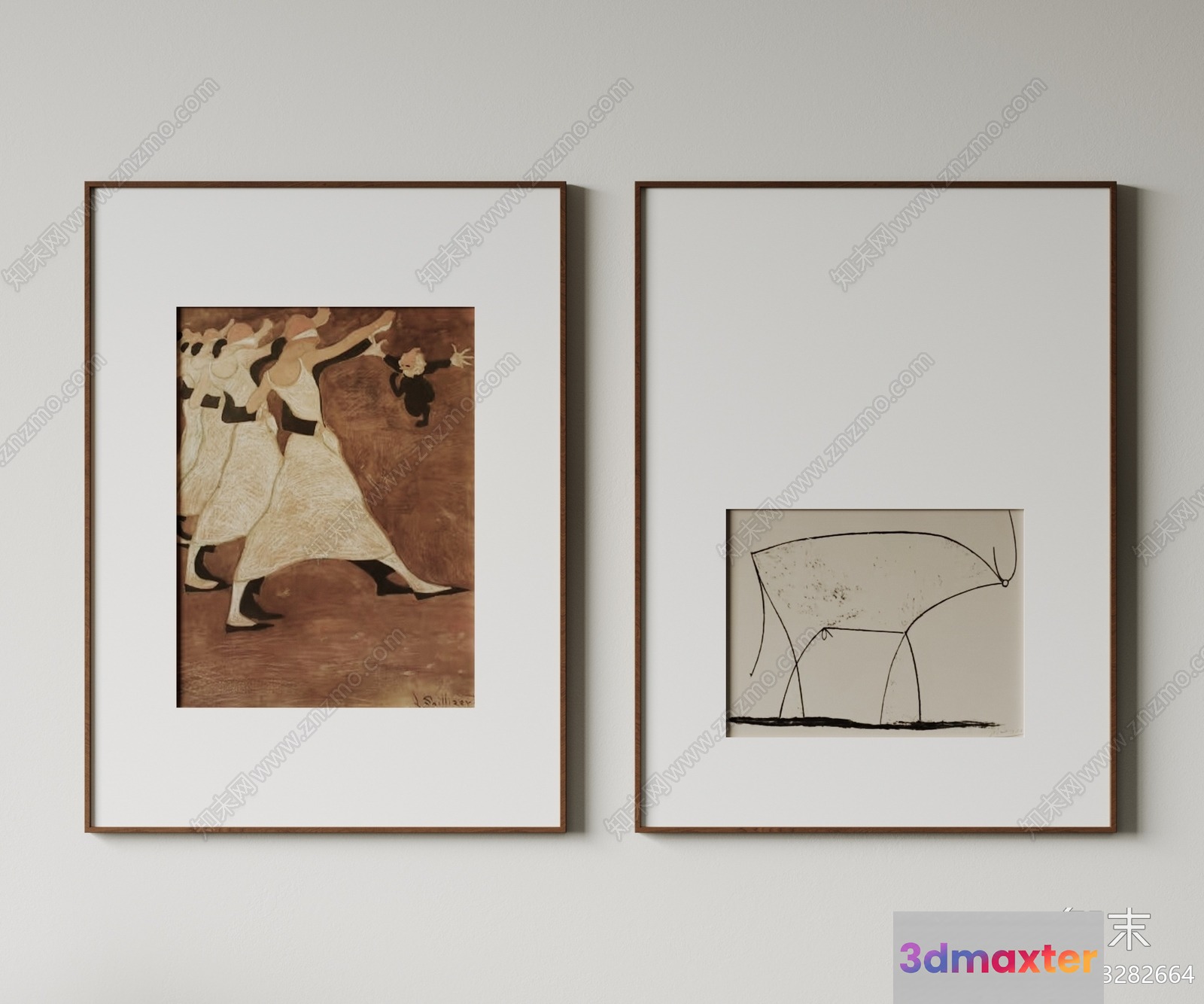 Artwork In A Frame 3D Model - 3923 - VRAY Render