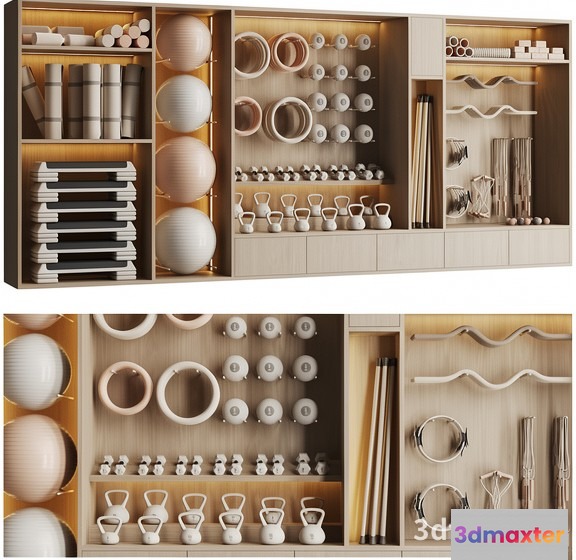 A Collection Of Exercise Equipment 3D Model - 20268 - VRAY Render