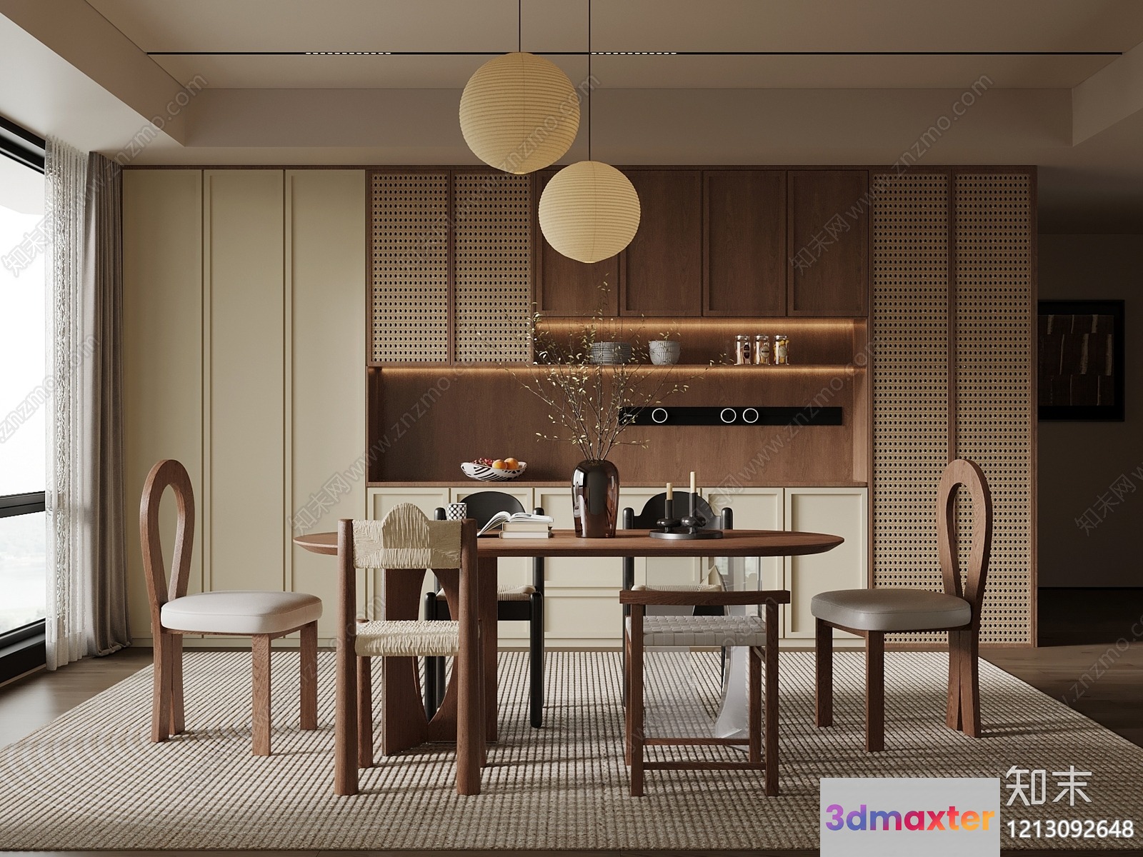 Modern Dining Room 3D Model - 20768 - VRAY Render