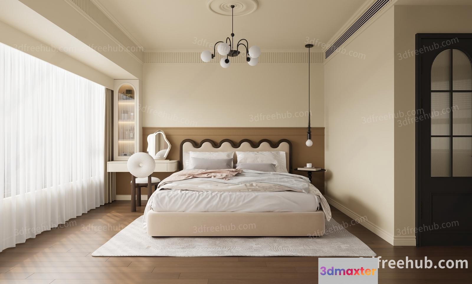 Modern Bedroom 3D Model - 21521 - VRAY Render