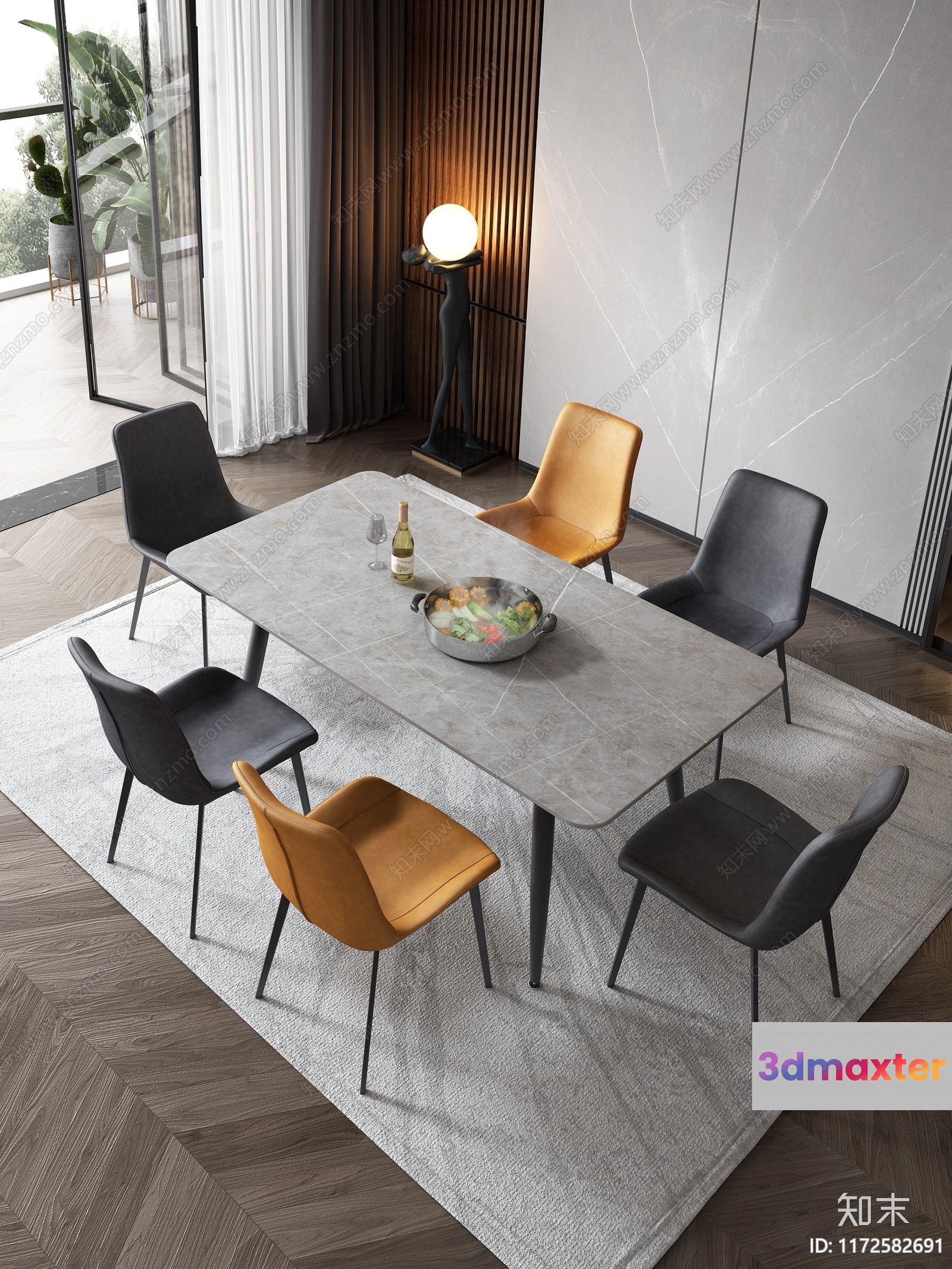 Modern Dining Table 3D Model - 4889 - VRAY Render