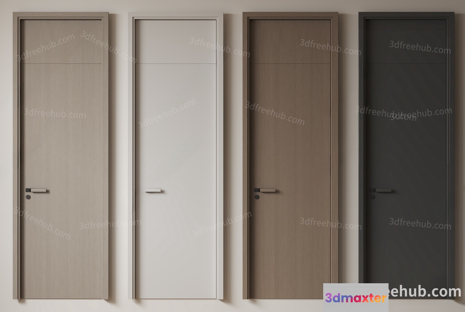Four Doors 3D Model - 21623 - VRAY Render