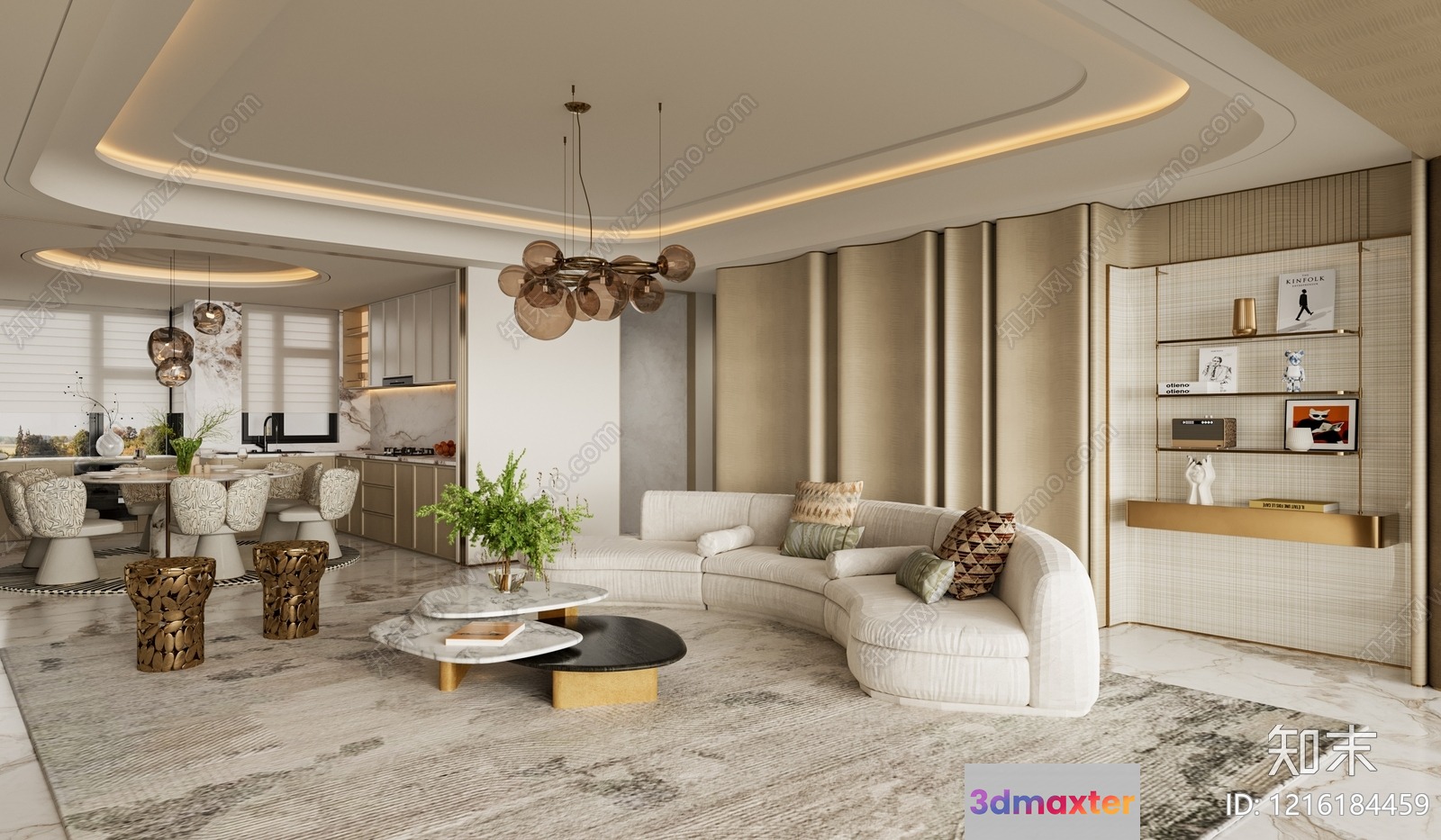 Modern Living Room 3D Model - 13211 - VRAY Render