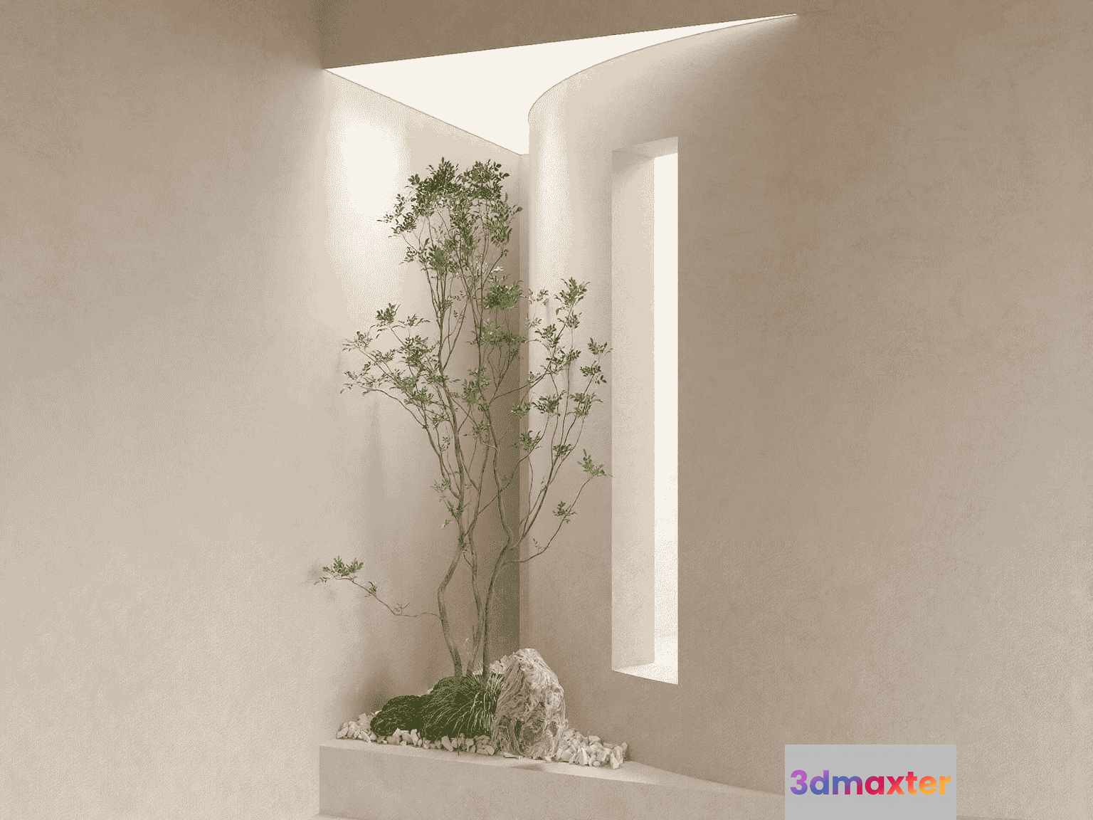 Minimalist White Wall 3D Model - 17560 - VRAY Render