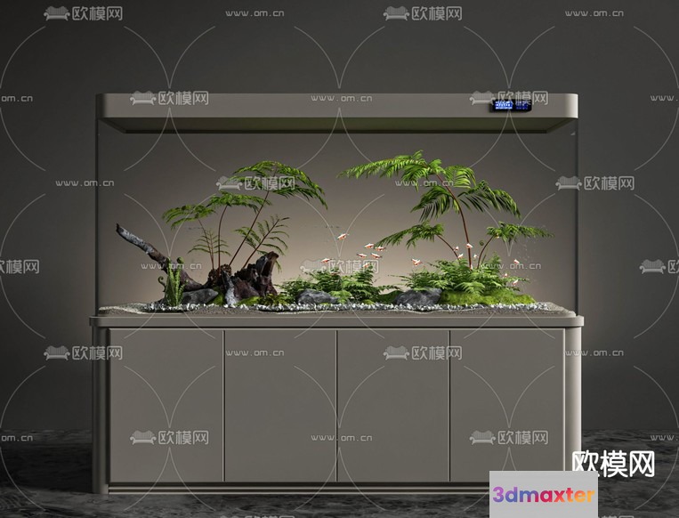 Modern Aquarium Setup 3D Model - 2265 - VRAY Render