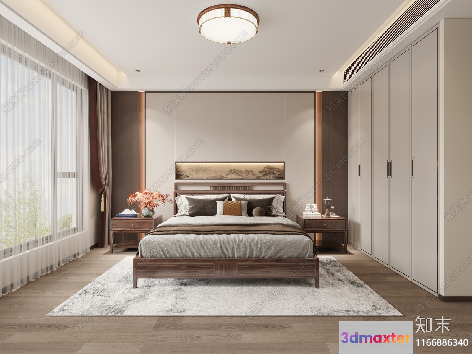 Cozy Bedroom 3D Model - 10084 - VRAY Render