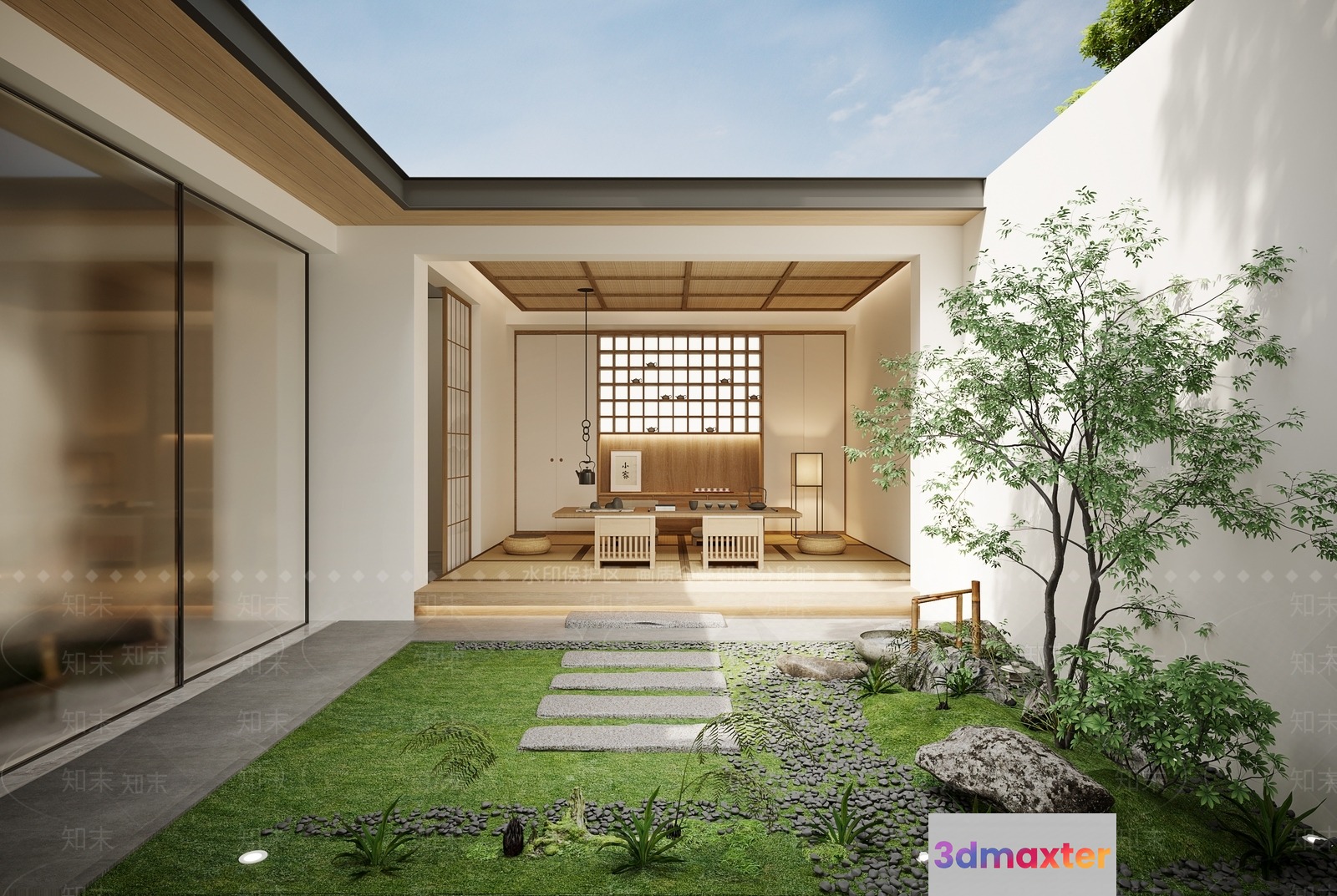 A Modern Japanese-Style House 3D Model - 11896 - VRAY Render