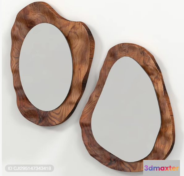 Wooden Wall Mirrors 3D Model - 18338 - VRAY Render