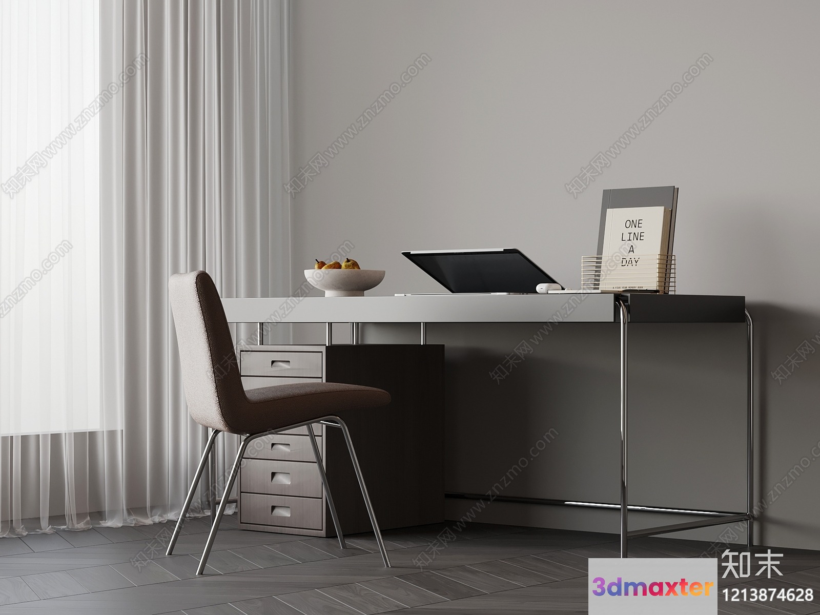 Modern Home Office 3D Model - 15663 - VRAY Render