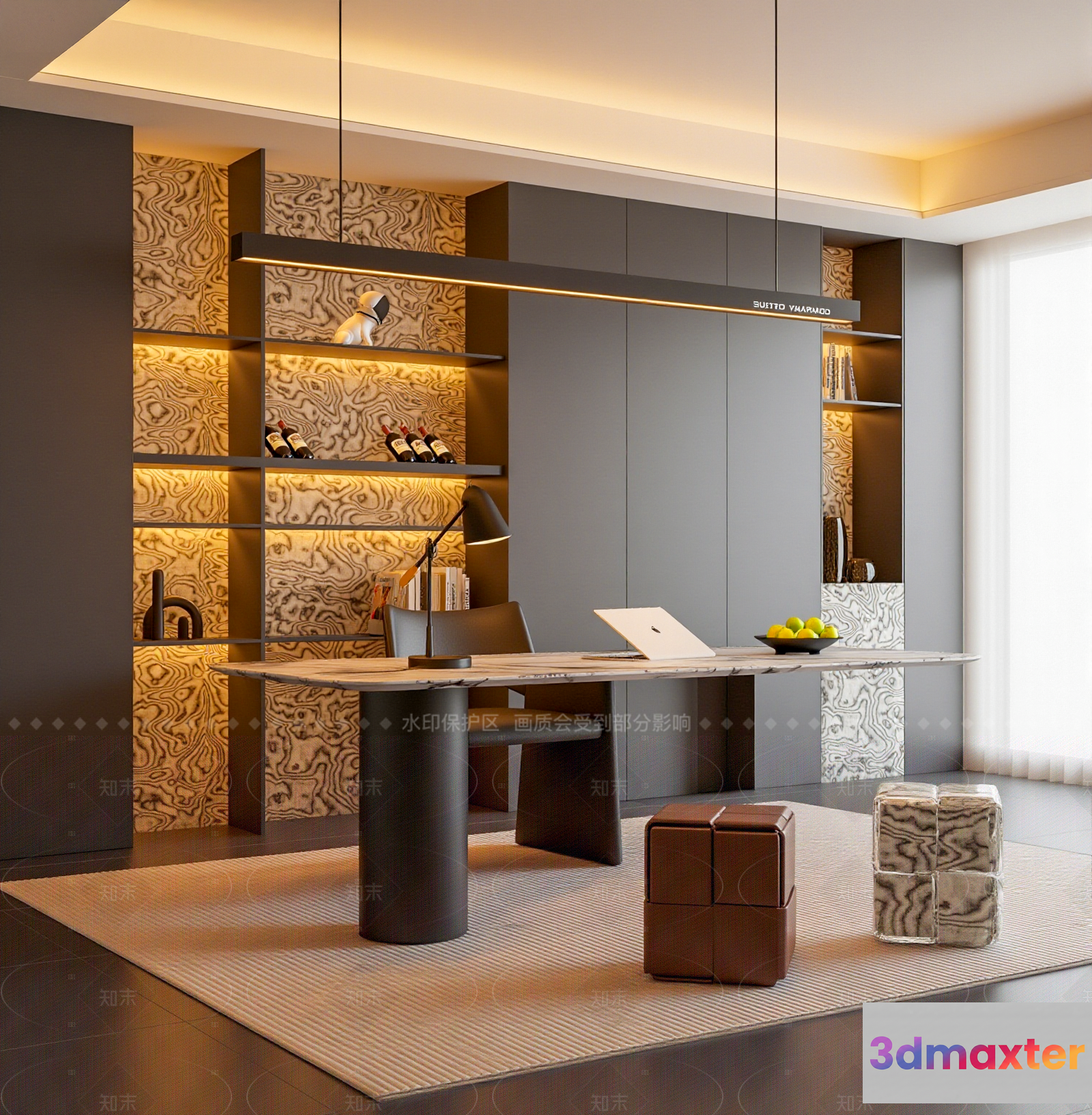 Modern Office Space 3D Model - 16056 - VRAY Render