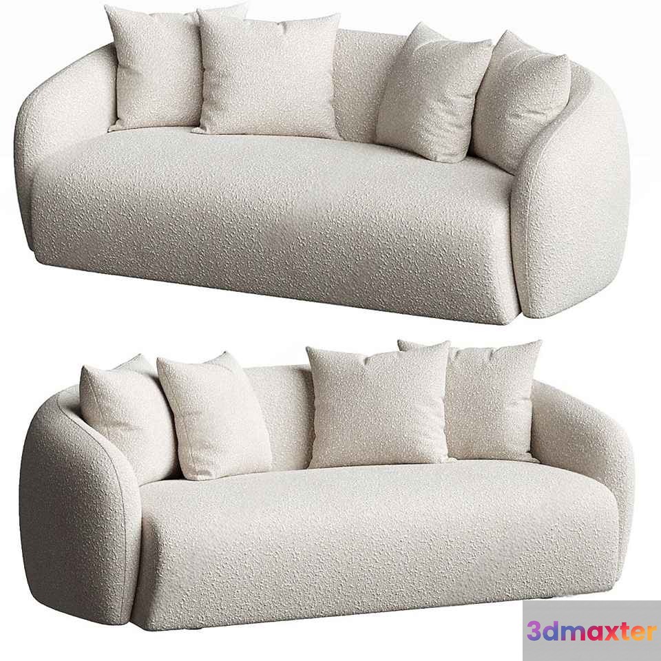 Modern Light Gray Sofa 3D Model - 158 - VRAY Render