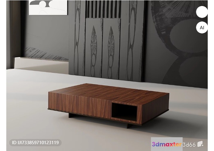 Modern Wooden Coffee Table 3D Model - 18093 - VRAY Render
