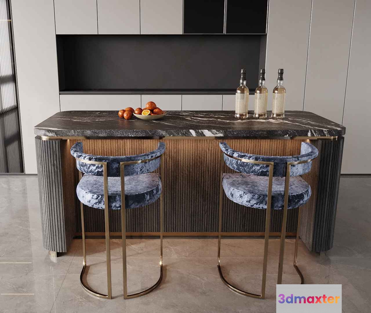 Modern Bar Stools 3D Model - 10468 - CORONA Render