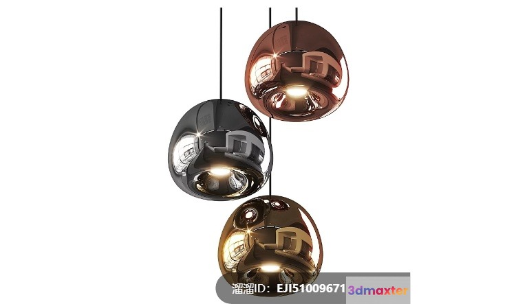 Gold Light Fixture 3D Model - 539 - VRAY Render