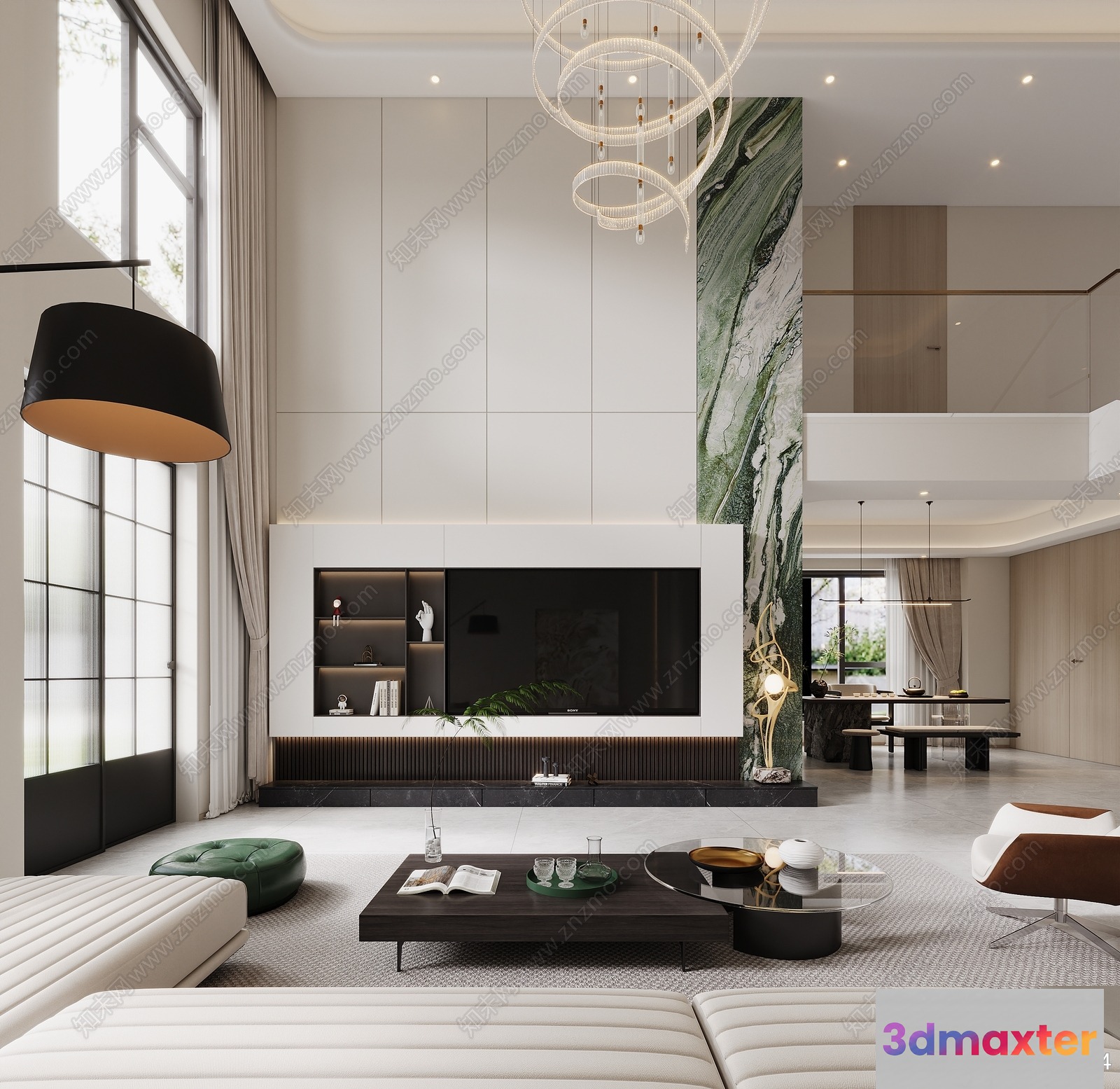 Modern Living Room 3D Model - 17415 - VRAY Render